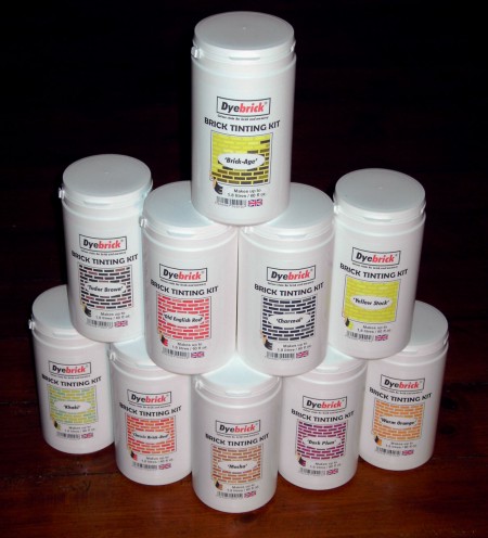 Stack of brick colour stain